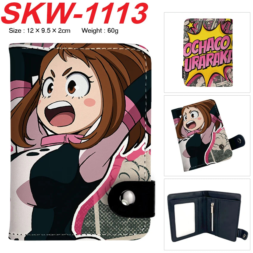 new My Hero Academia Cartoon Anime Short Wallet Vertical style with buttons can hold coins