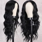 Long Body Wave Black Wig Synthetic Wigs for Black Women Middle Part Brown Red Pink Purple Cosplay Hair Wigs For Black Women Cosplay Wigs For Women