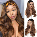 Long Body Wave Black Wig Synthetic Wigs for Black Women Middle Part Brown Red Pink Purple Cosplay Hair Wigs For Black Women Cosplay Wigs For Women