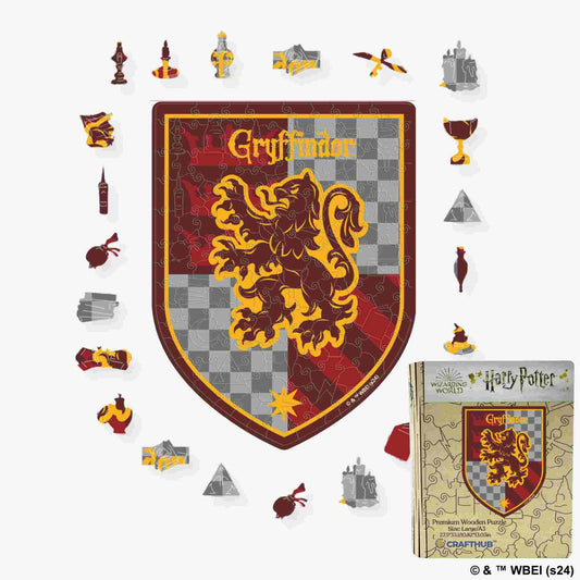 Harry Potter - Gryffindor Crest - House Prides Wooden Jigsaw Puzzle - A4 + Wooden Gift Box