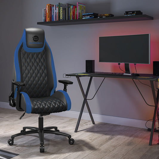 Next-Gen Ergonomic Gaming Chair, 8 Way Adjustable Arm Rest, Multi-Tilt, Steel Frame in Blue