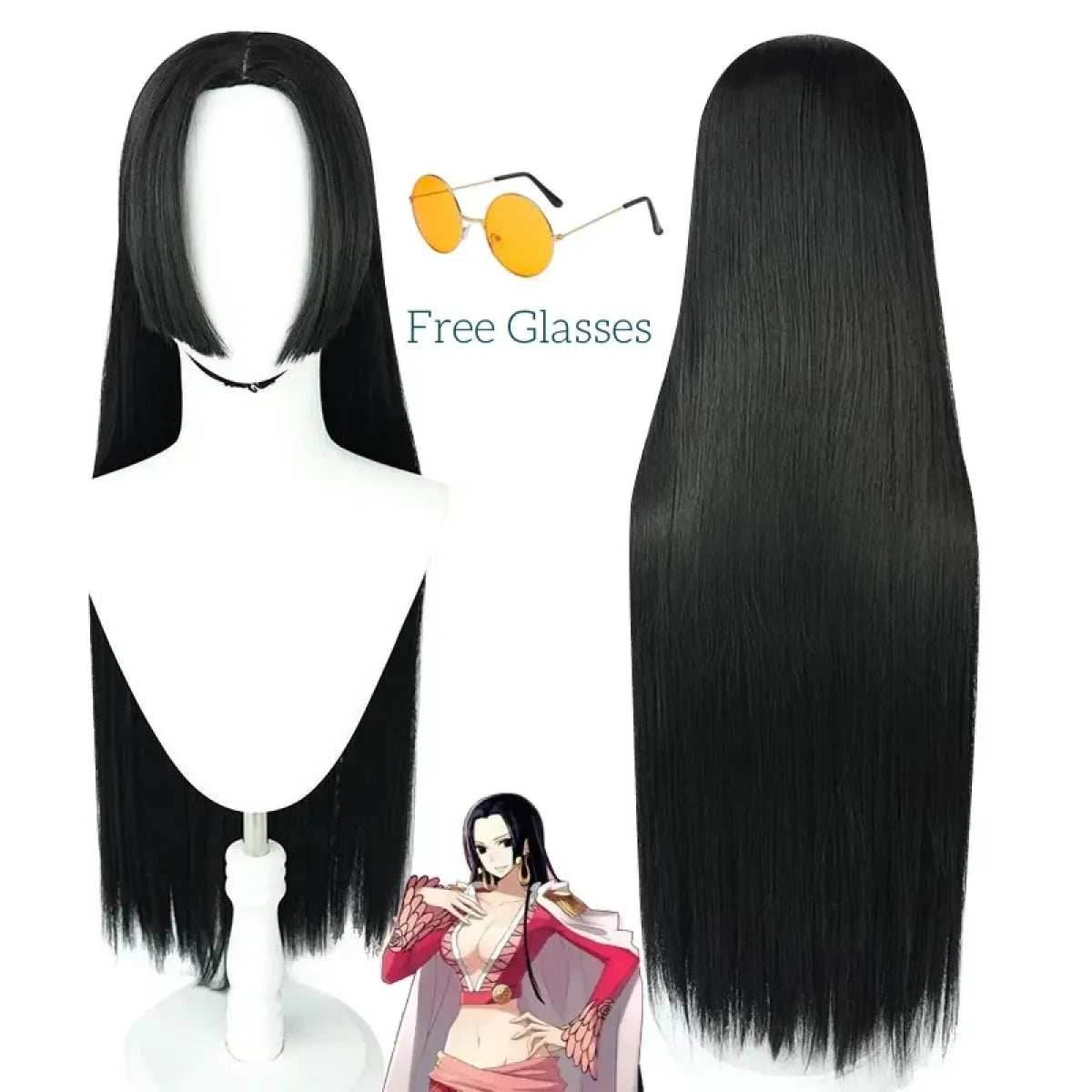 Nico Robin Cosplay Costume – One Piece Top and Skirt Outfit - S / Wig Only(one size)