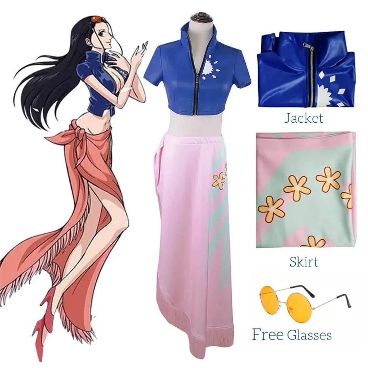 Nico Robin Cosplay Costume – One Piece Top and Skirt Outfit - S / Nico Robin Costume