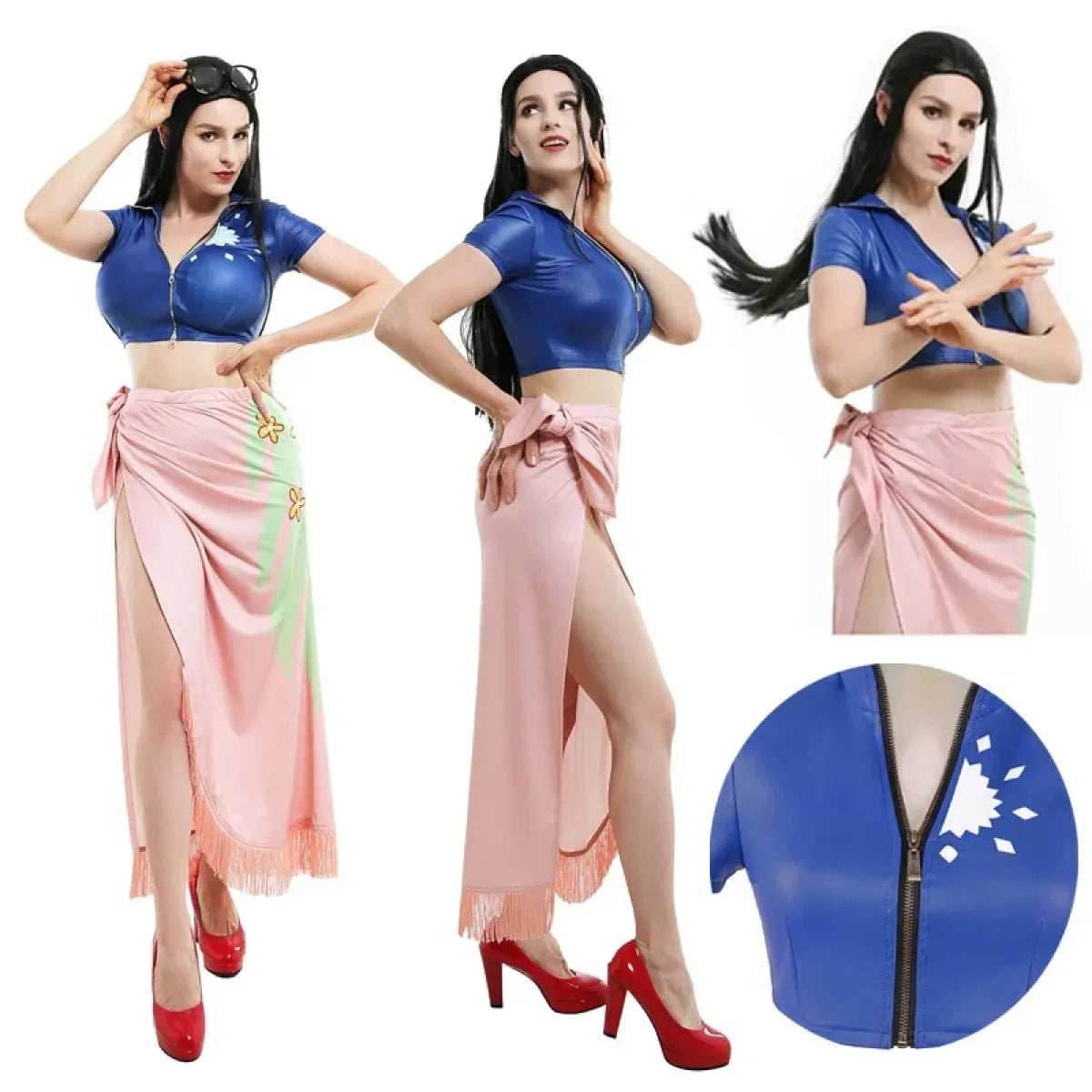 Nico Robin Cosplay Costume – One Piece Top and Skirt Outfit - S / Costume and wig