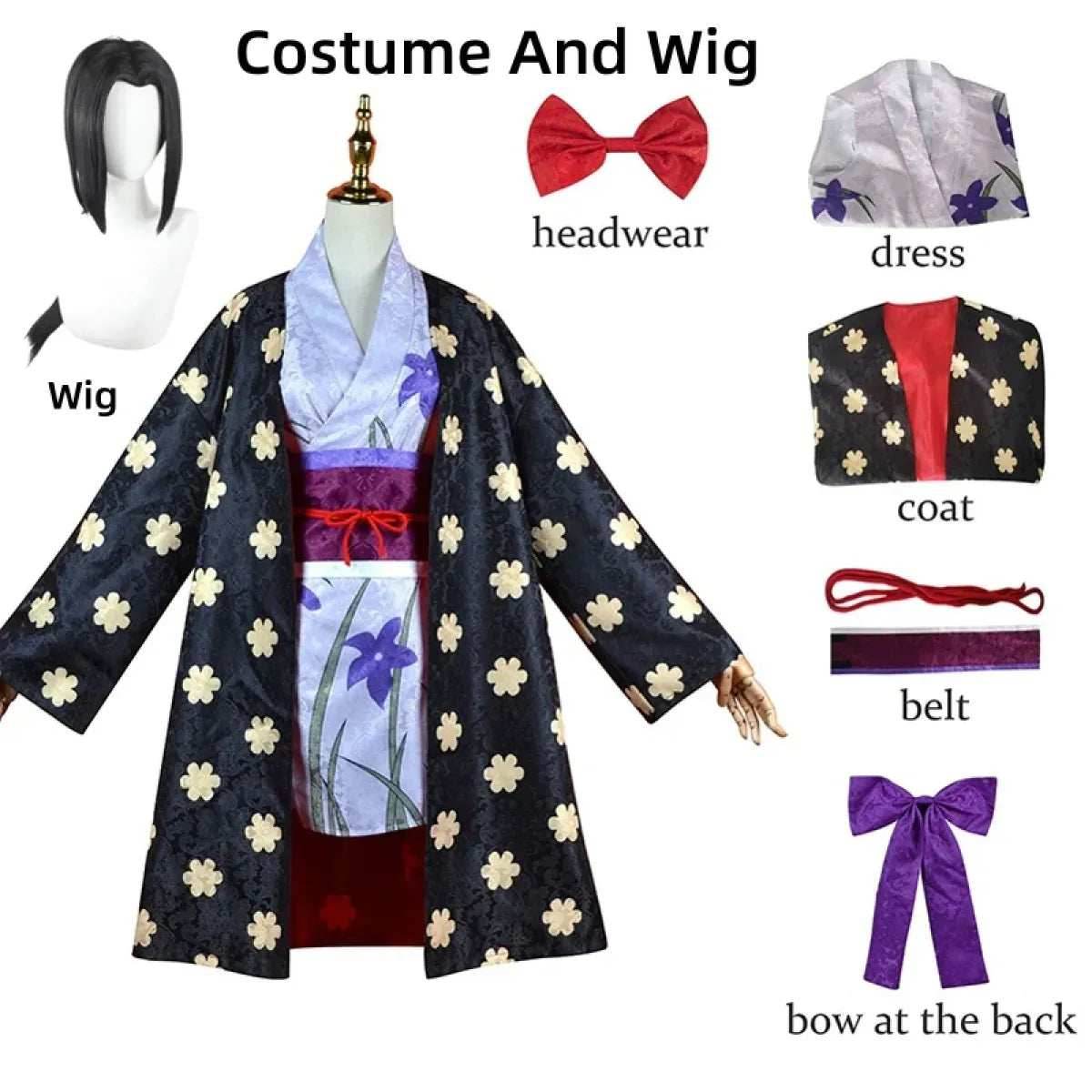Nico Robin Miss All-Sunday Kimono Costume – One Piece Cosplay - S / Costume and wig