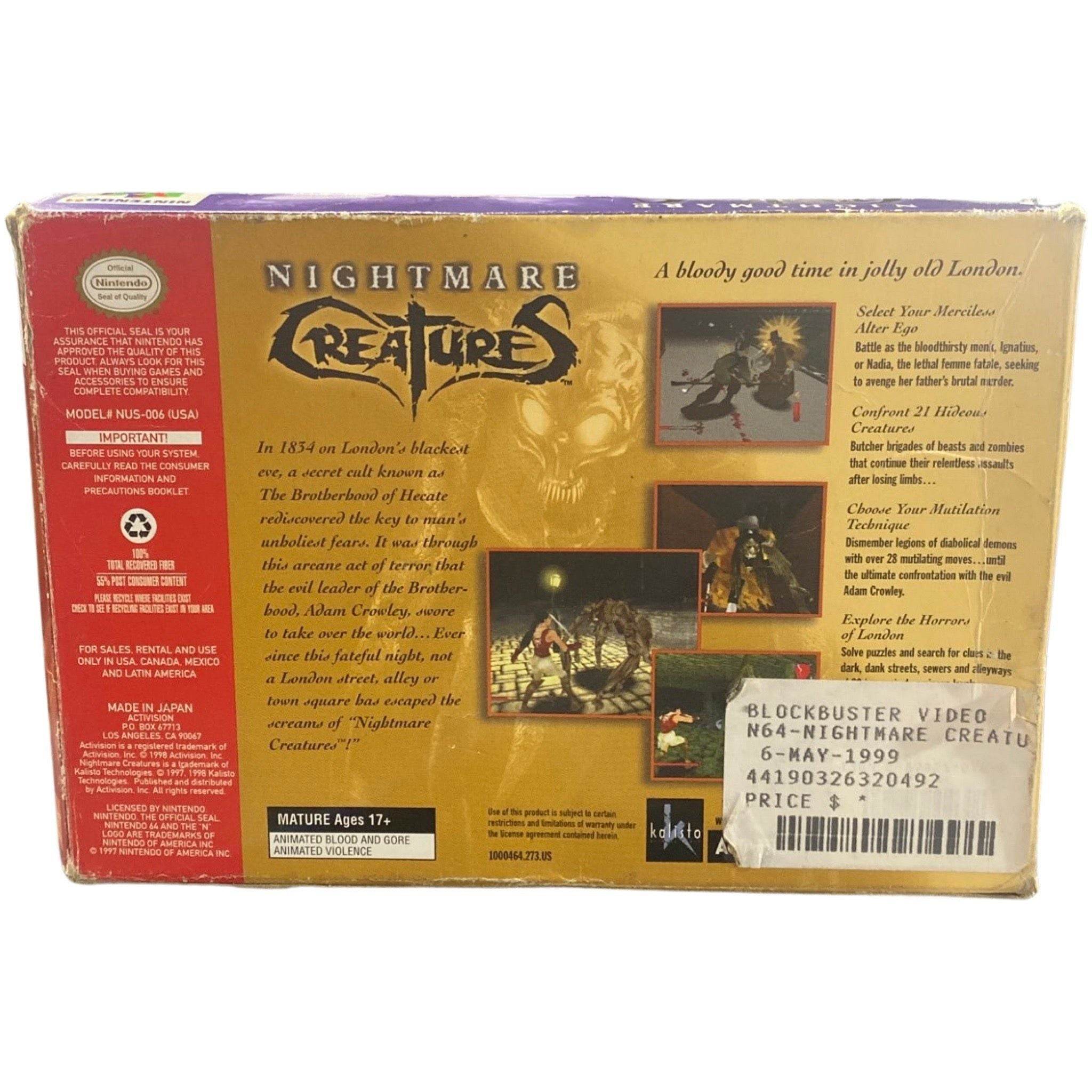 Nightmare Creatures - N64 - 