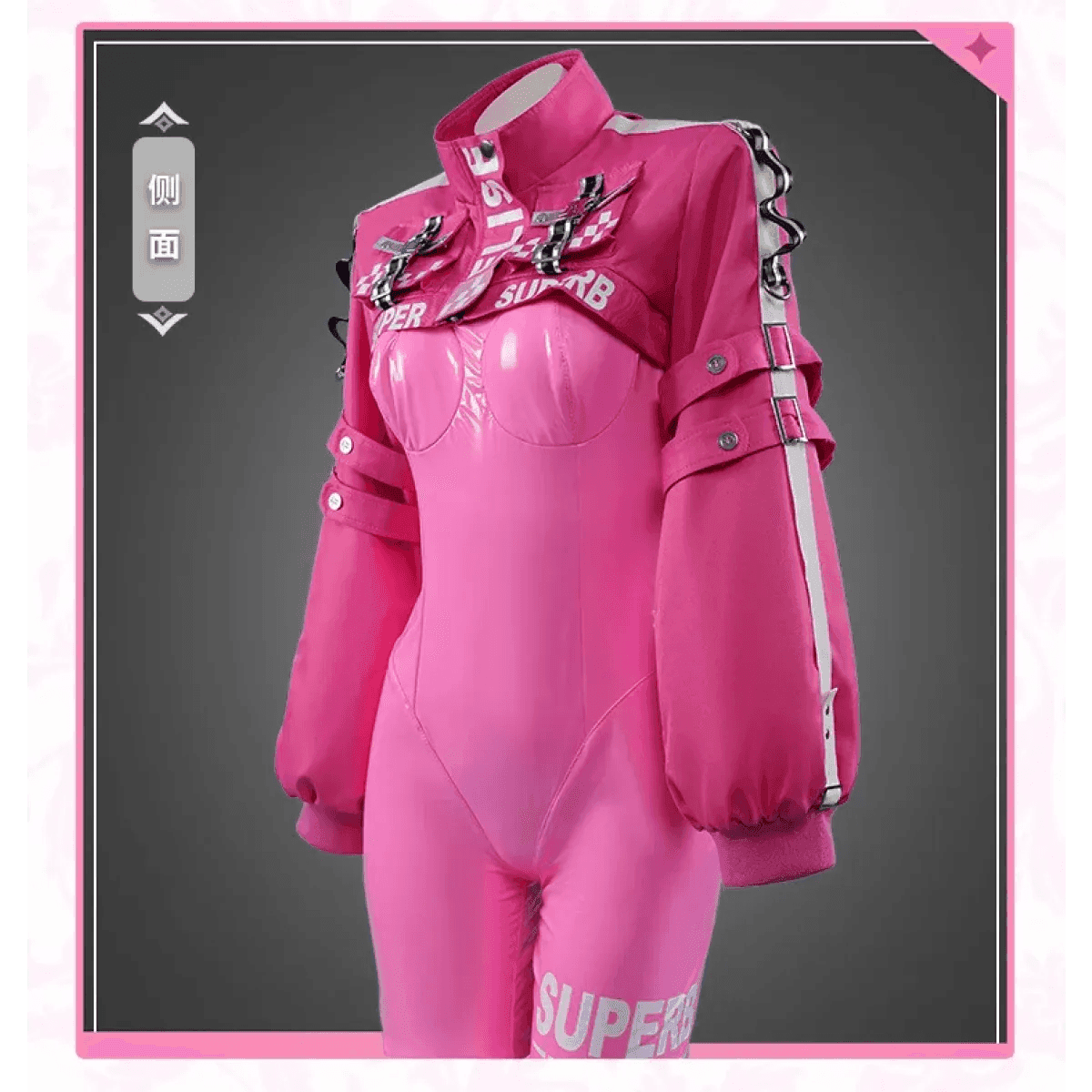 Nikki Alice Cosplay Costume – Pink Bodysuit, Jacket, Wig & Ears Set - Costume Only / S