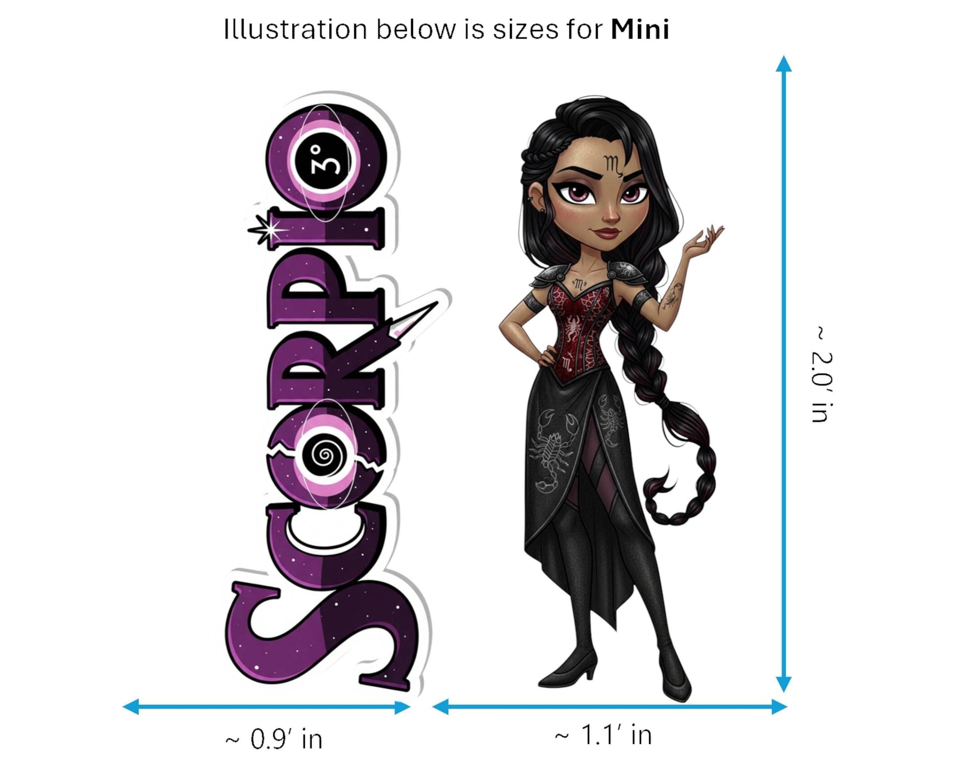 Scorpio Sticker and Magnet - Enigmatic Scorpion Horoskins™ – Zodiac Water Sign | Waterproof & UV-Proof - Sticker / Mini