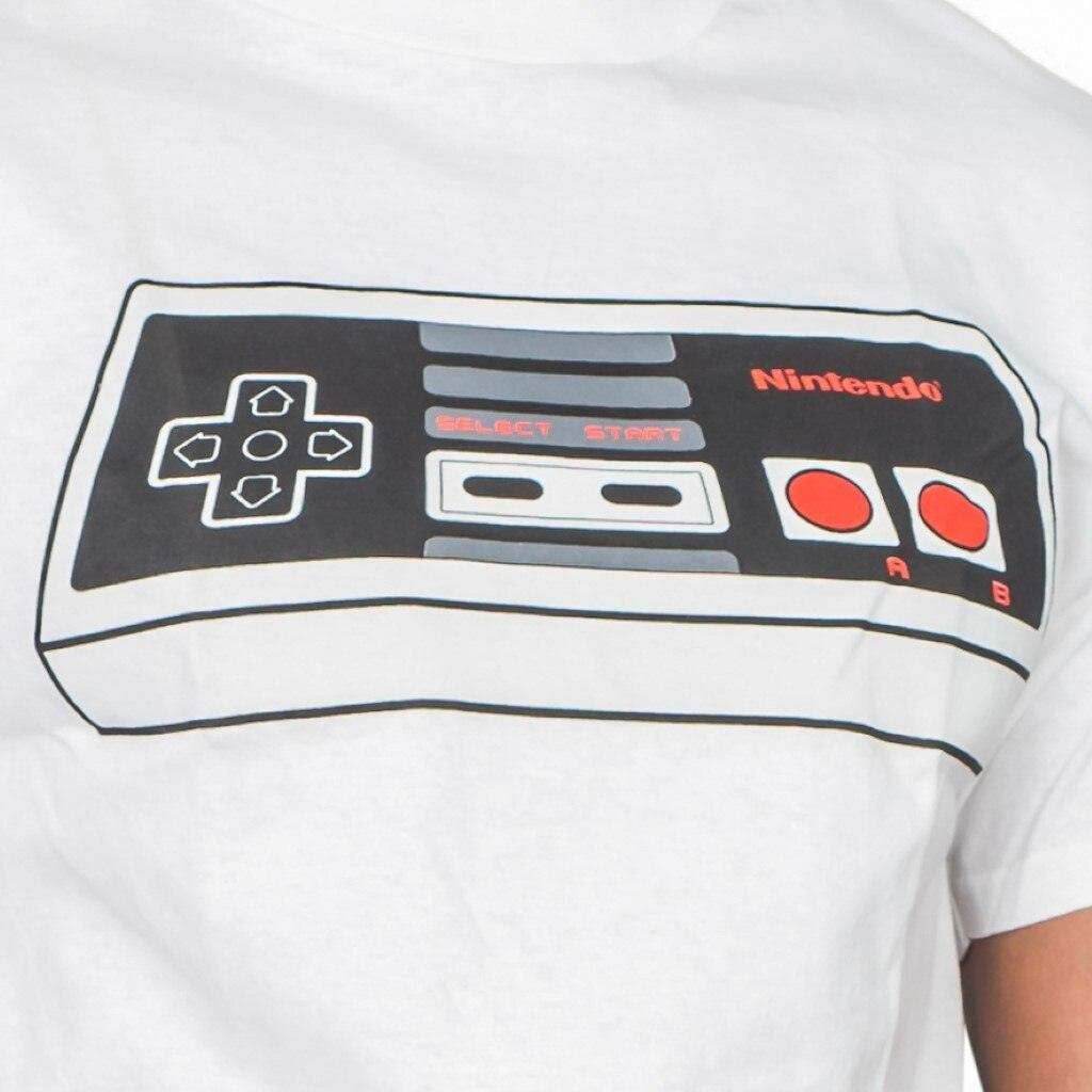 Nintendo Controller White Adult T-shirt - M