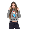 Nintendo Mario #1 Ladies Raw Edge Cropped Sweatshirt Hoodie - S
