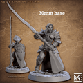Noble Alfar Knight: Sculpt F (Female High Elf Soldier) - No Helmet / Two-Handed Greatblade