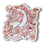 Ancient Nordic Dragon Ornamental Sticker - Vintage Scandinavian Art Decal