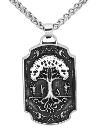 Vikings Valkyrie and Yggdrasil Pendant Necklace - 