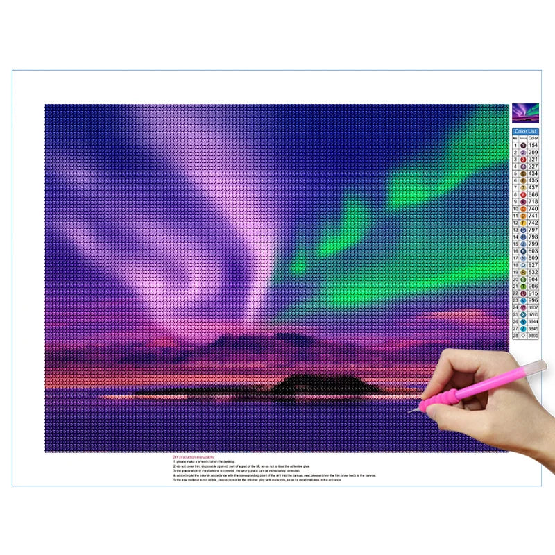 Northern Lights 5D DIY Diamond Painting Kit Wonderland Cross Stitch Diamond Mosaic Full Diamond Embroidery Painting Home Decor