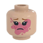Girl Popped Bubble Gum on Face Minifig Head made using LEGO part - Yellow Flesh