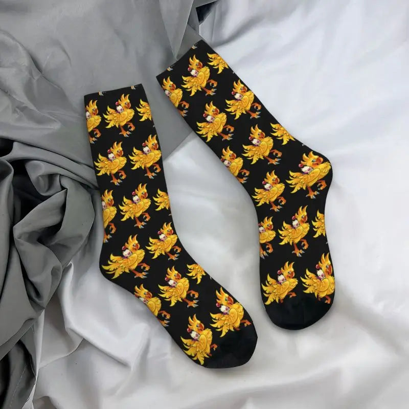 Novelty Men's Science Game Final Fantasy Dress Socks Unisex Warm Comfortable 3D Print Kids Chocobo Moogle Crew Socks