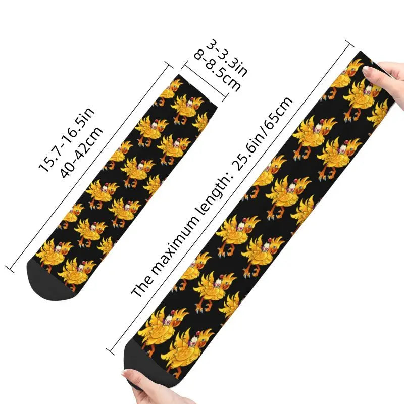 Novelty Men's Science Game Final Fantasy Dress Socks Unisex Warm Comfortable 3D Print Kids Chocobo Moogle Crew Socks