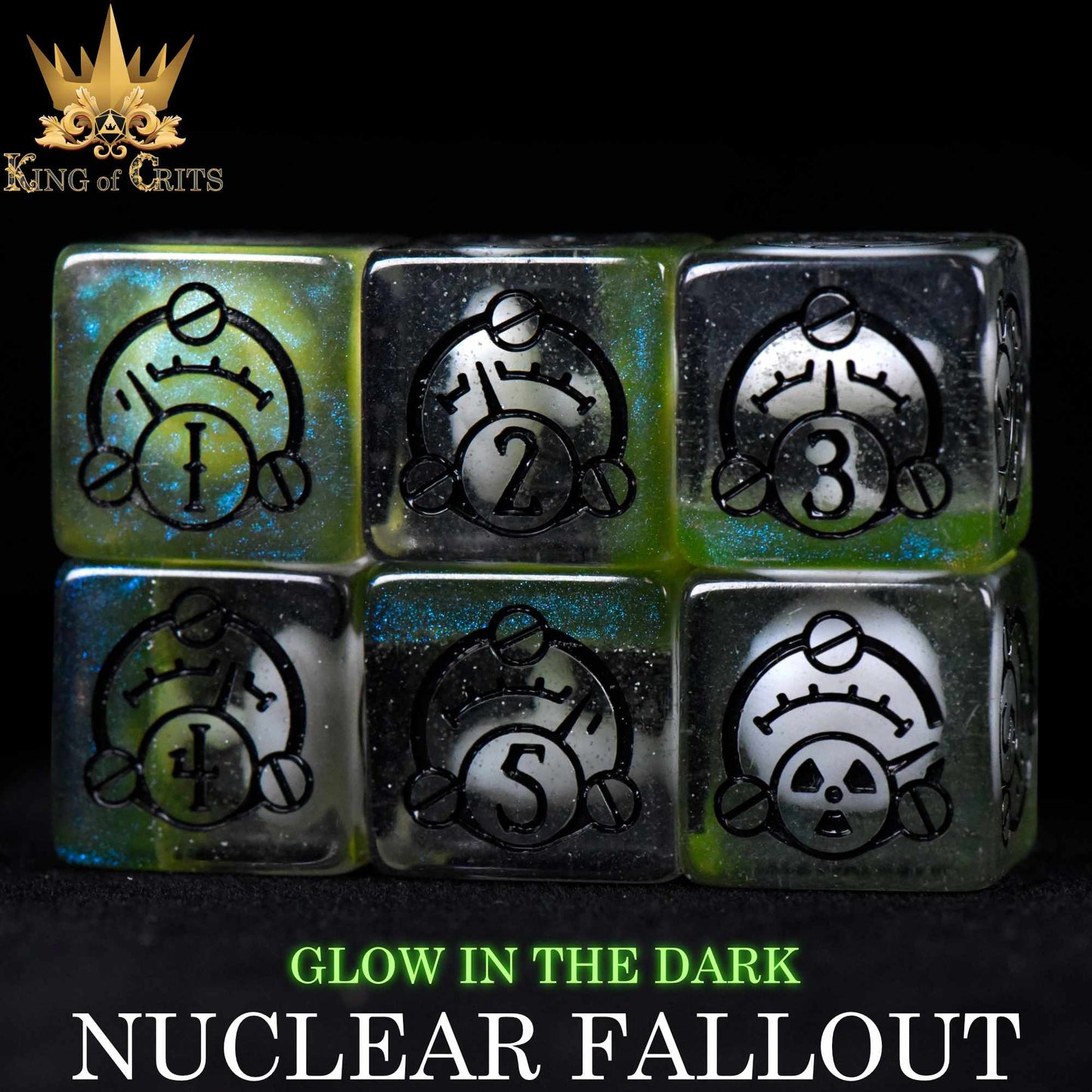 Nuclear Fallout 11 Dice Set (Glow)