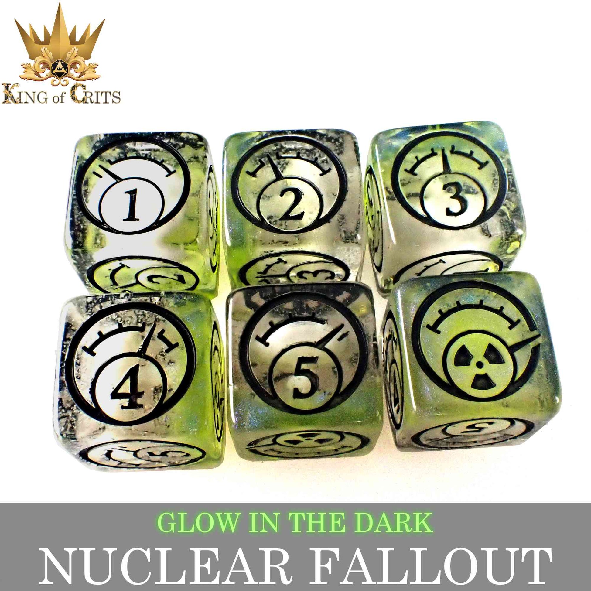 Nuclear Fallout 11 Dice Set (Glow)