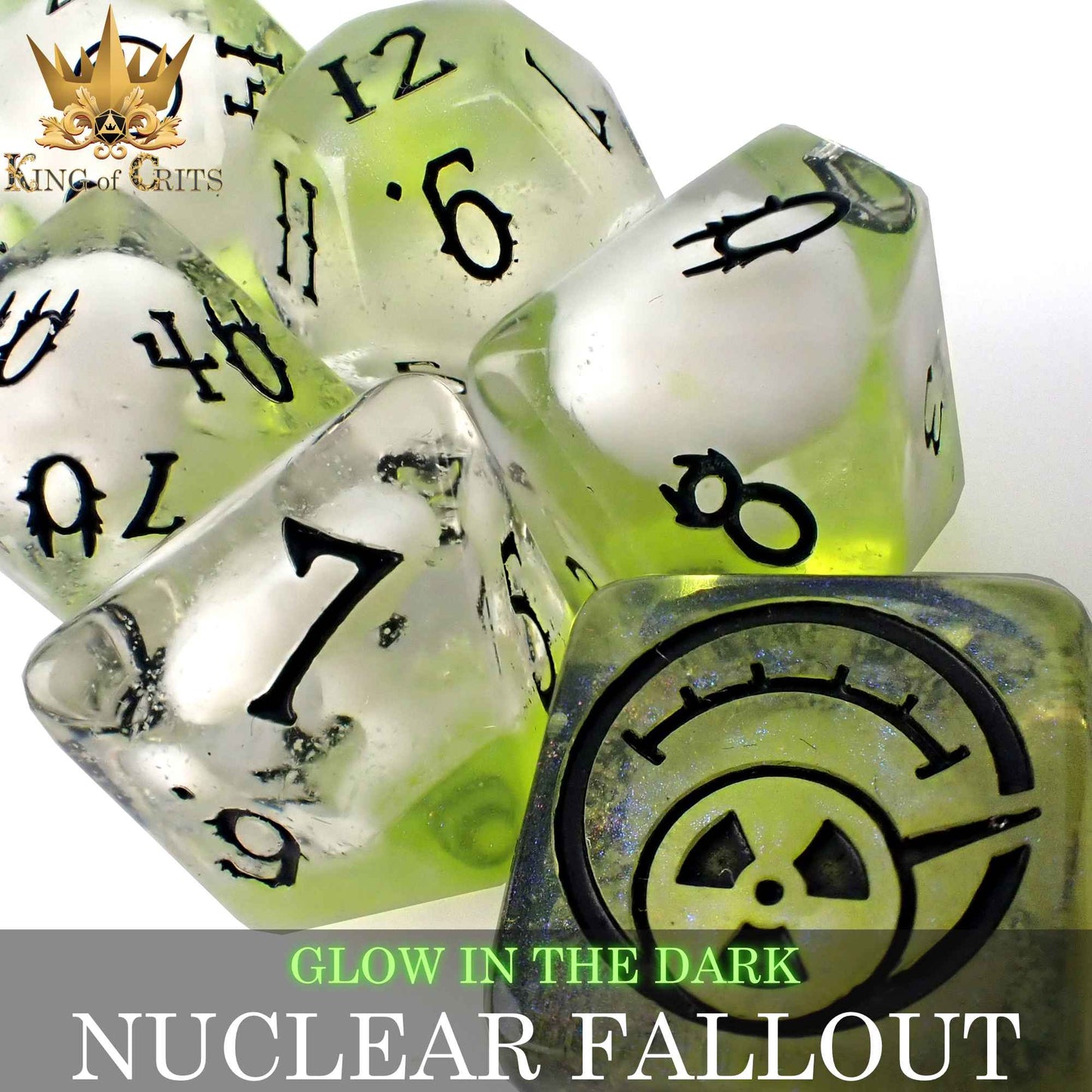 Nuclear Fallout 11 Dice Set (Glow)