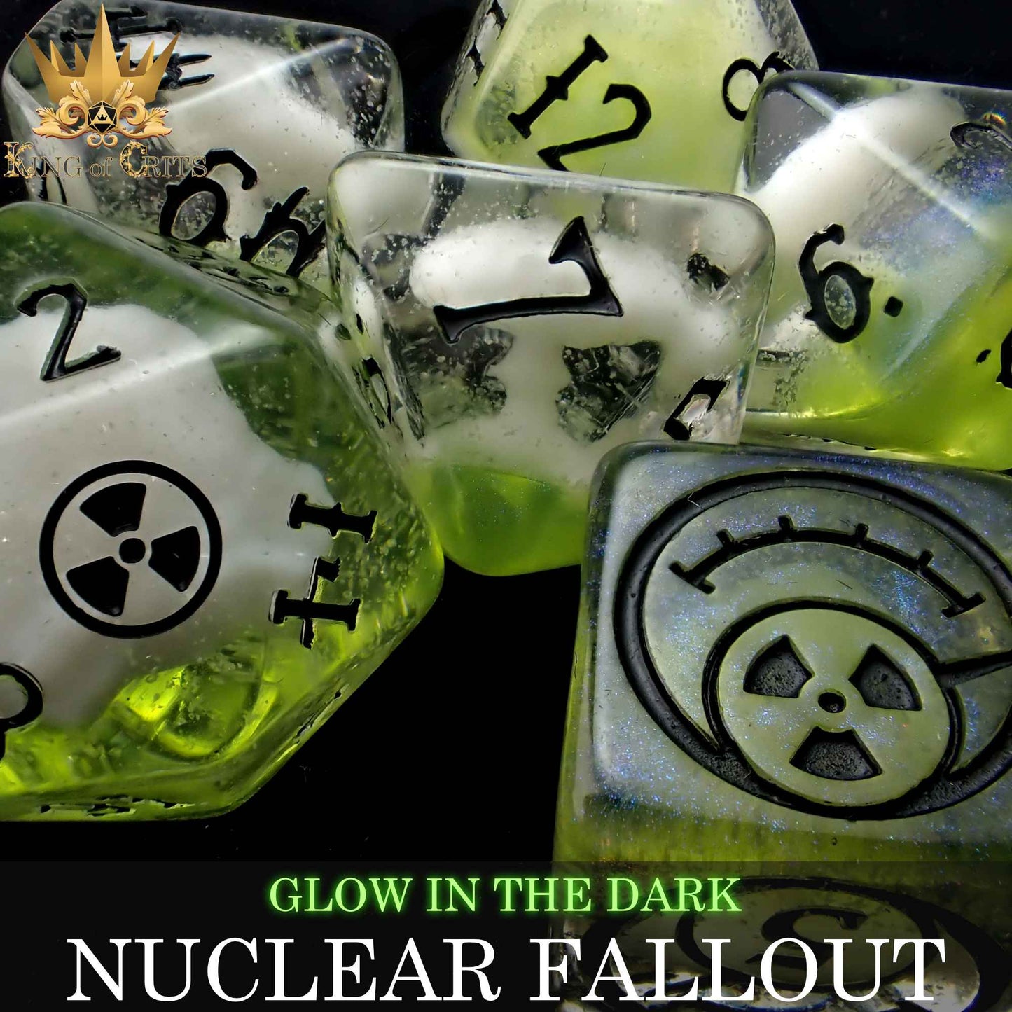 Nuclear Fallout 11 Dice Set (Glow)