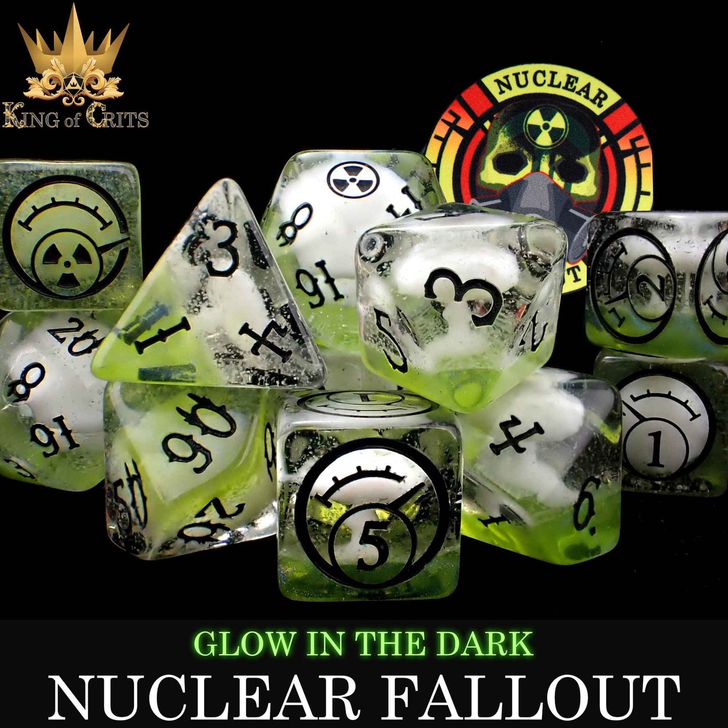 Nuclear Fallout 11 Dice Set (Glow)