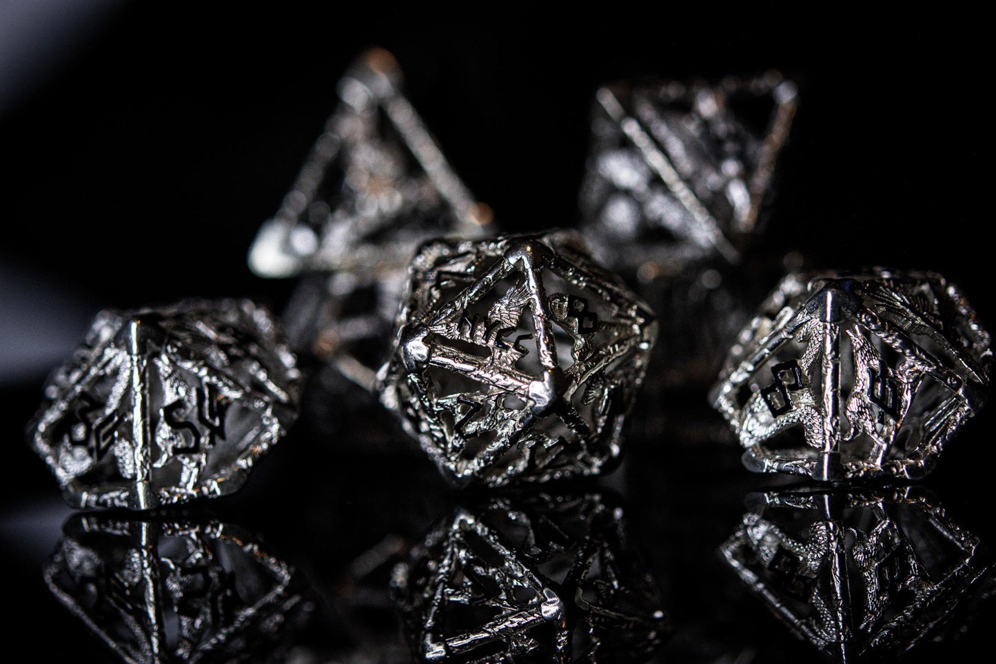 NYCC Exclusive Sterling Silver Dice Set - Black