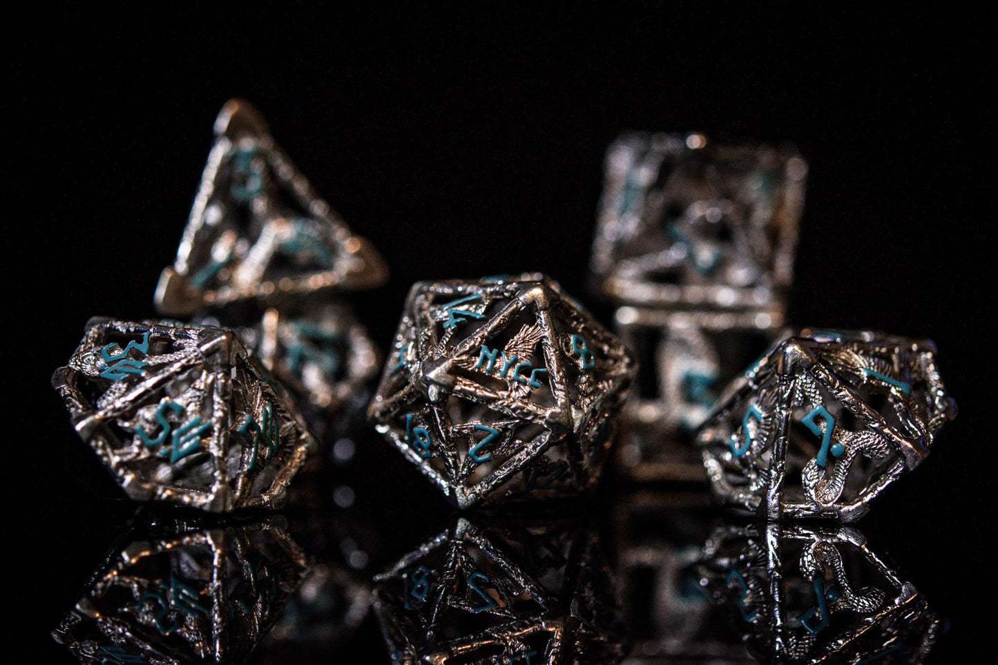 NYCC Exclusive Sterling Silver Dice Set - Blue