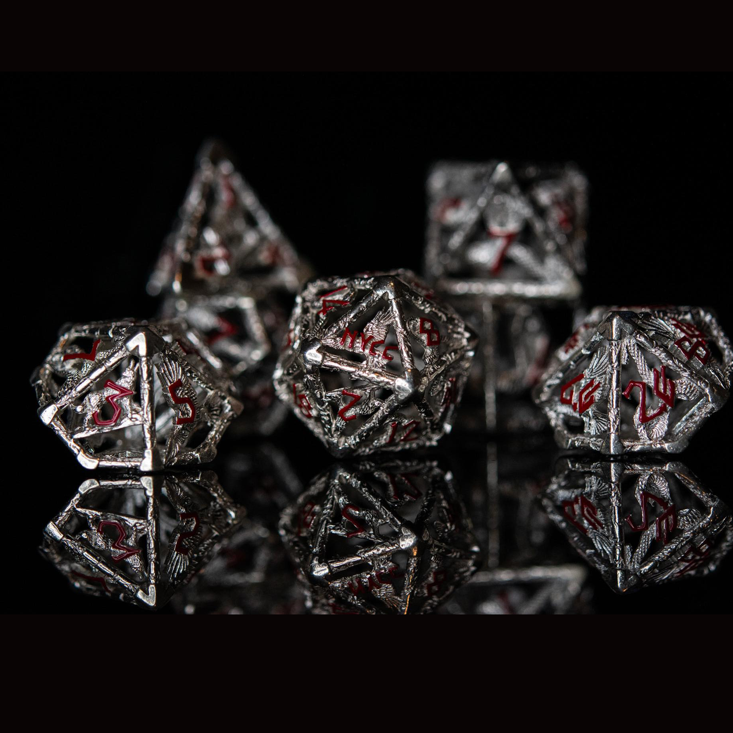 NYCC Exclusive Sterling Silver Dice Set - Red