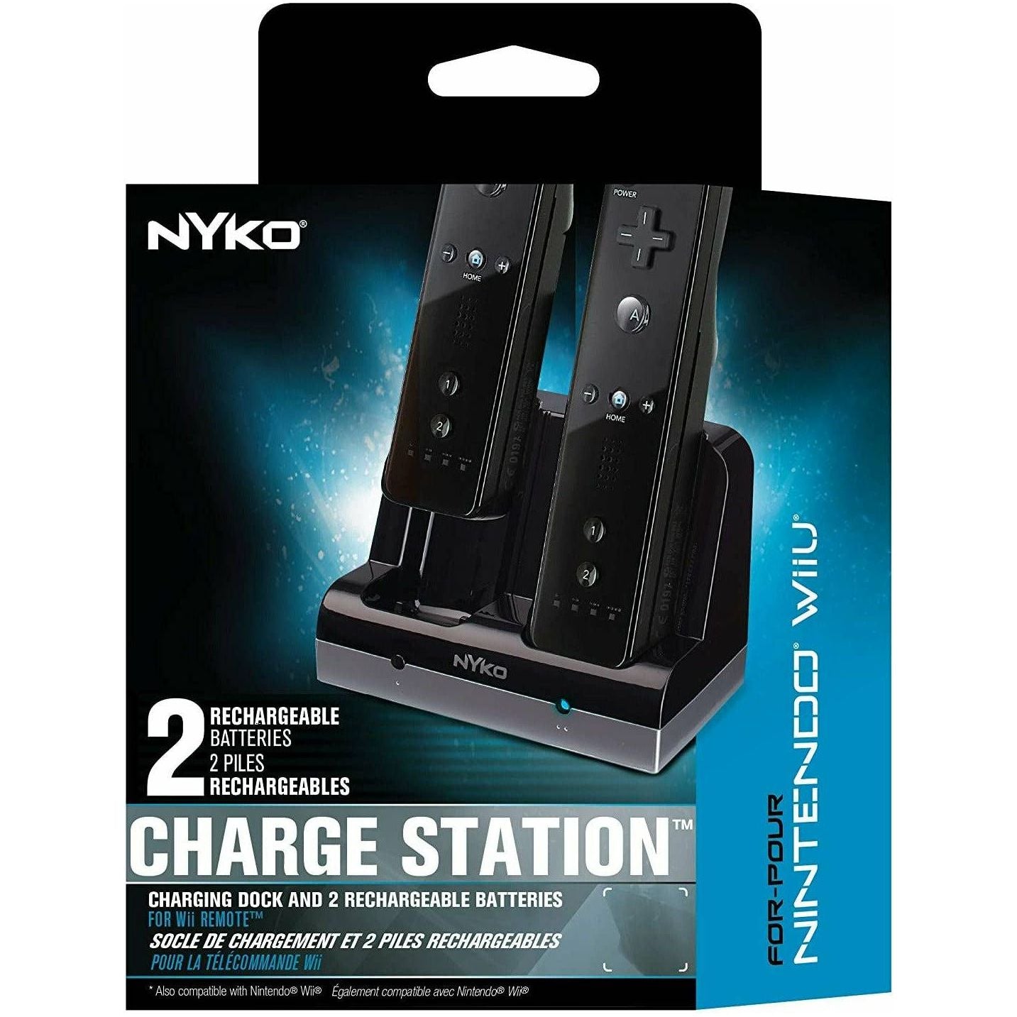 Nyko Charge Station - Charging Stand + Battery 2 X - NiMH - 2 Output Connectors - Black