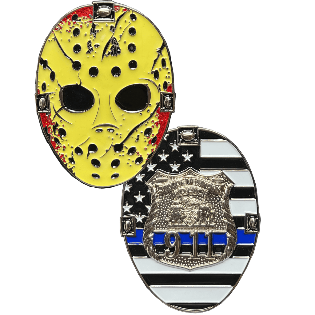 EL11-006 New York City Police Officer Jason Voorhees Challenge Coin Friday the 13th Movie Poster NYPD - 