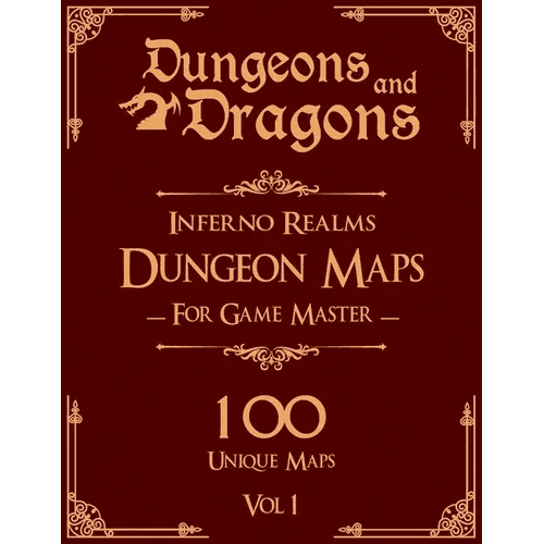 Dungeons and Dragons Inferno Realms Dungeon Maps for Game Masters Vol 1: 100 Unique Underwater Maps and Stories for TTRPGs - Paperback - 