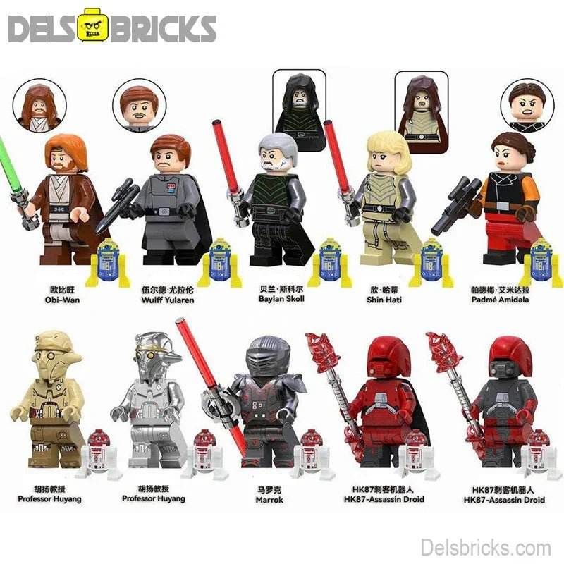 Obi Wan Kenobi & Ahsoka Set of 10 | Lego Minifigures Custom Toys - 