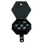 Obsidian With Rainbow Font Gemstone Dice Set - 