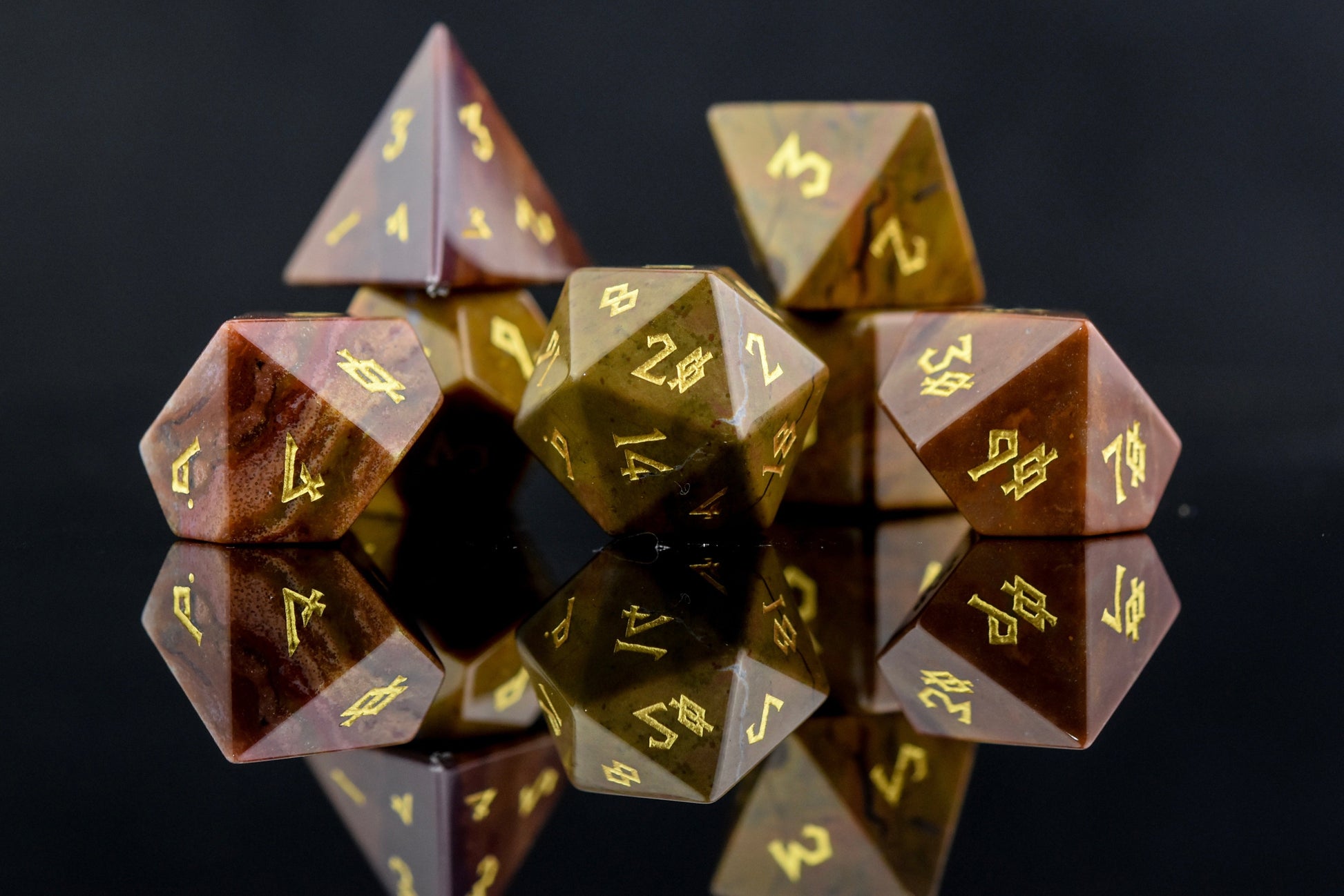 Ocean Jasper Stone Dice Set