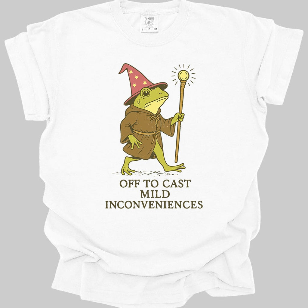 Off to Cast Mild Inconveniences – Wizard Frog T-Shirt - Comfort Colors