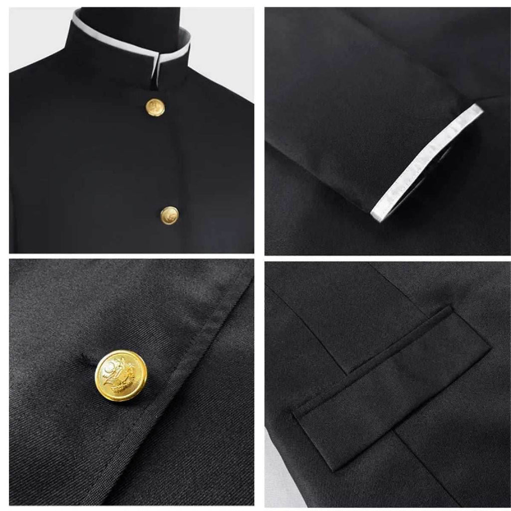 Ken Takakura Cosplay Costume – Dandadan School Uniform with Glasses - S / Wig Only(one size)