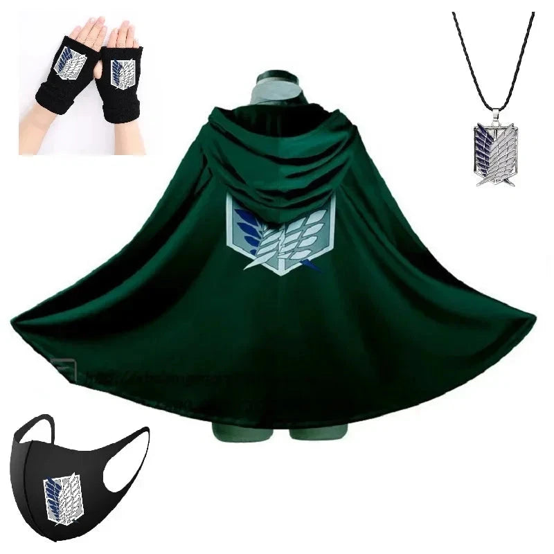 On Sale Anime Attack on Titan Cloak Shingeki No Kyojin Scouting Legion Aren / Levi Capes Cosplay Costume