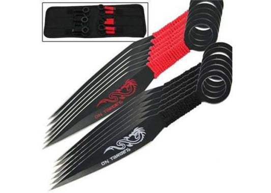 On Target Bullseye 12 Piece Target Throwing Knife Set