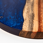 One of a Kind Blue Pearl Epoxy Resin Live-Edge Wood Hook and Ring Toss Game