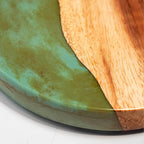 One of a Kind Teal and Orange Pearl Epoxy Resin Live-Edge Wood Hook and Ring Toss Game
