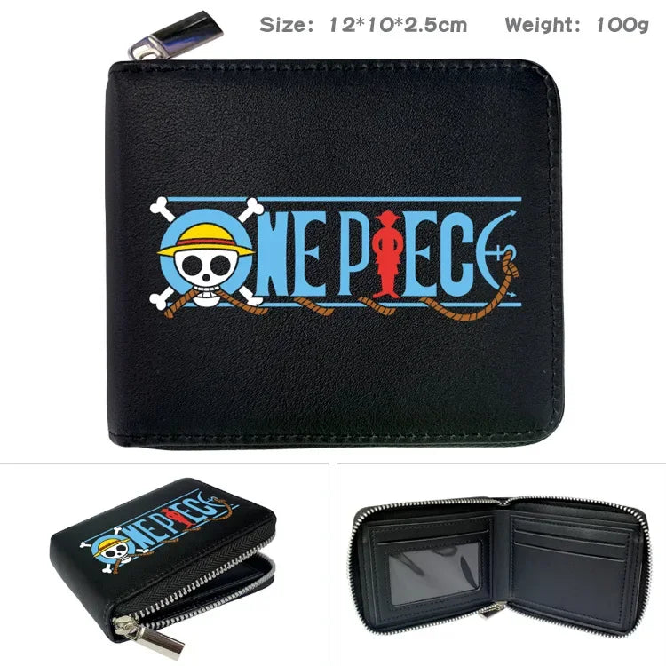 One Piece Wallet Boys and Girls Anime Peripheral Choba Zipper PU Wallet Student Large Capacity Short Folding Wallet Card Bag