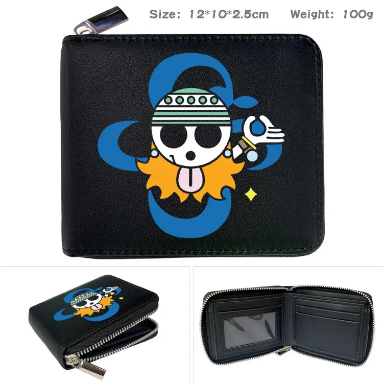 One Piece Wallet Boys and Girls Anime Peripheral Choba Zipper PU Wallet Student Large Capacity Short Folding Wallet Card Bag