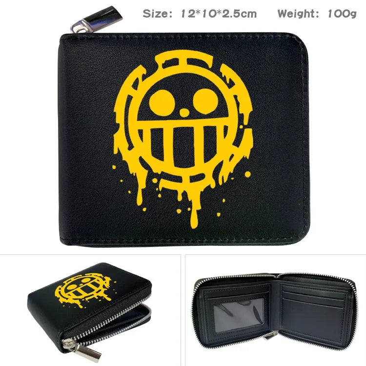 One Piece Wallet Boys and Girls Anime Peripheral Choba Zipper PU Wallet Student Large Capacity Short Folding Wallet Card Bag