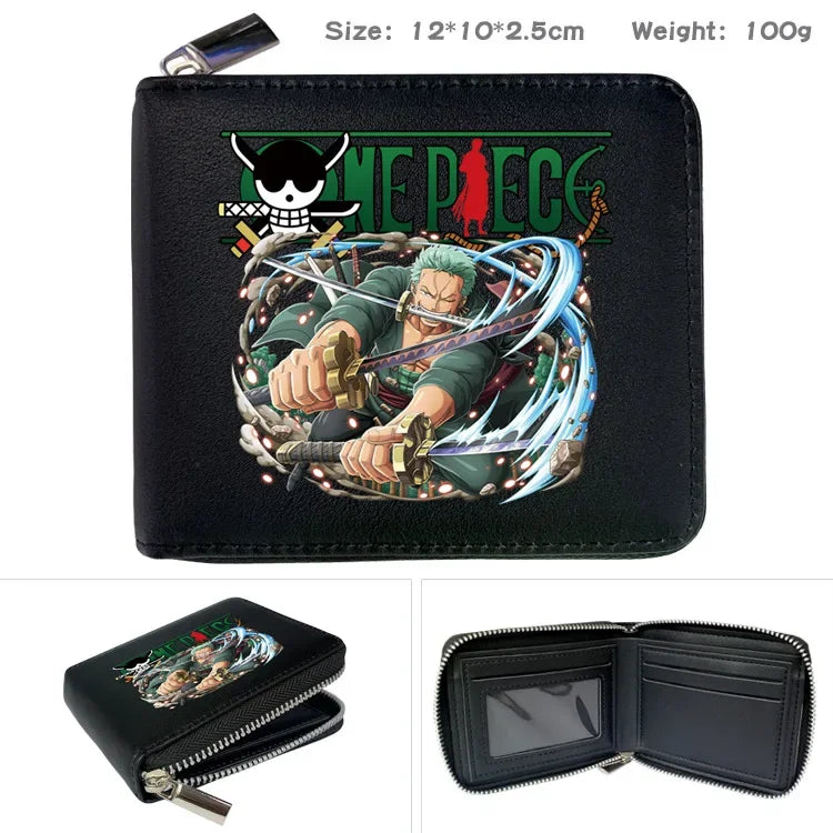 One Piece Wallet Boys and Girls Anime Peripheral Choba Zipper PU Wallet Student Large Capacity Short Folding Wallet Card Bag