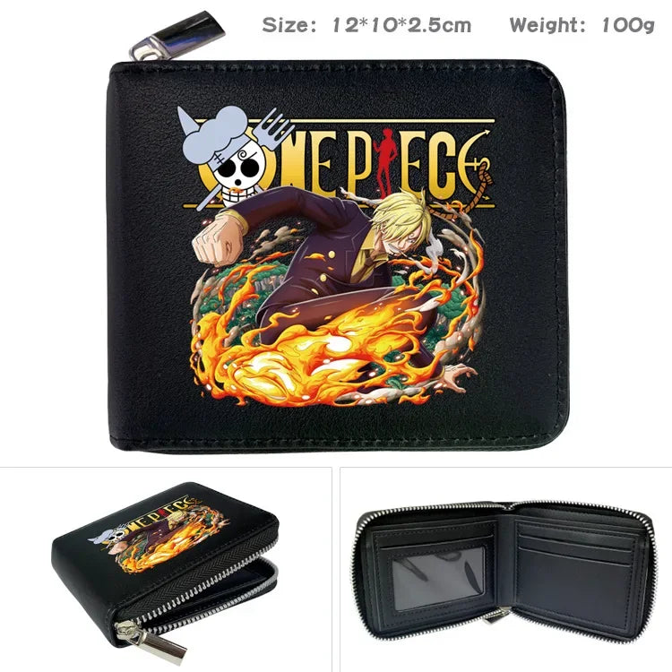 One Piece Wallet Boys and Girls Anime Peripheral Choba Zipper PU Wallet Student Large Capacity Short Folding Wallet Card Bag