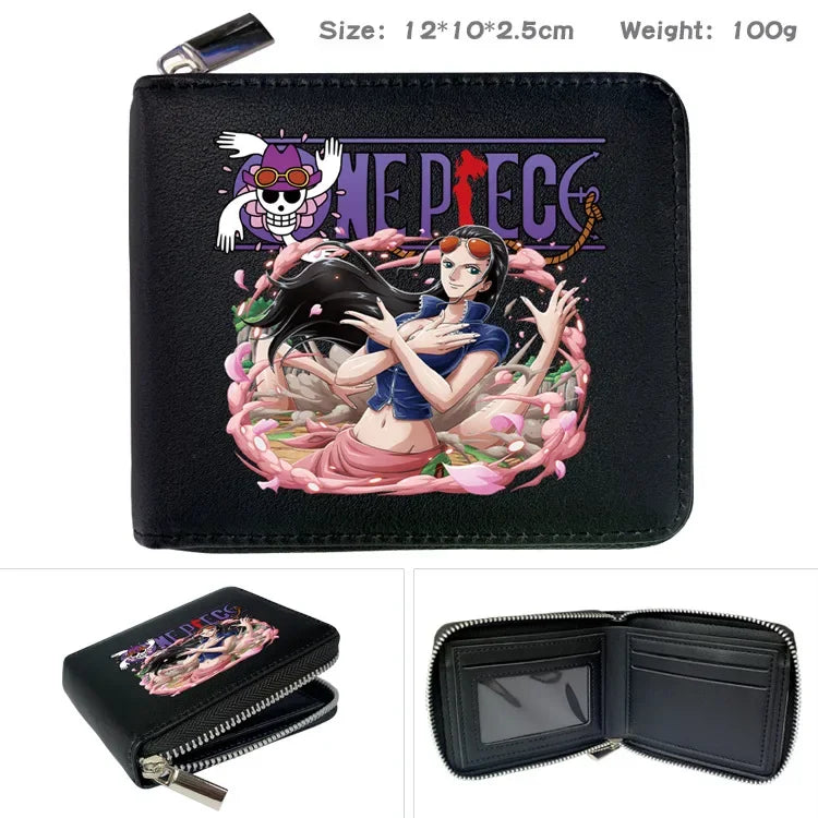 One Piece Wallet Boys and Girls Anime Peripheral Choba Zipper PU Wallet Student Large Capacity Short Folding Wallet Card Bag