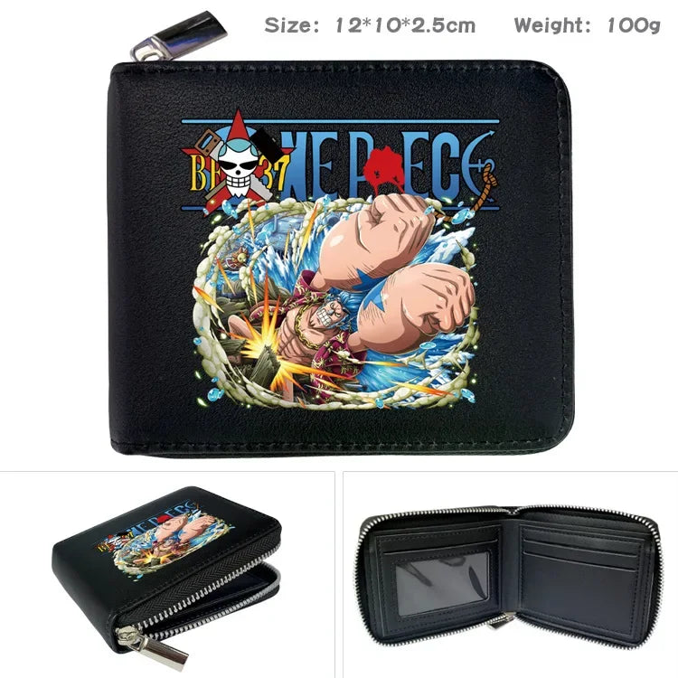 One Piece Wallet Boys and Girls Anime Peripheral Choba Zipper PU Wallet Student Large Capacity Short Folding Wallet Card Bag