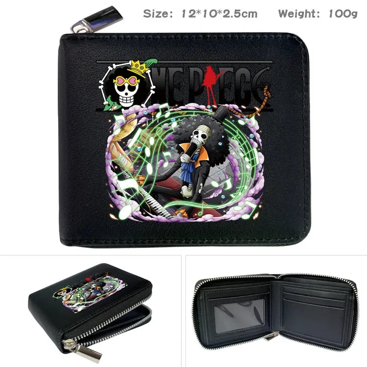 One Piece Wallet Boys and Girls Anime Peripheral Choba Zipper PU Wallet Student Large Capacity Short Folding Wallet Card Bag