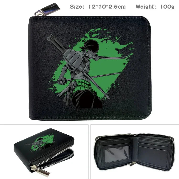 One Piece Wallet Boys and Girls Anime Peripheral Choba Zipper PU Wallet Student Large Capacity Short Folding Wallet Card Bag